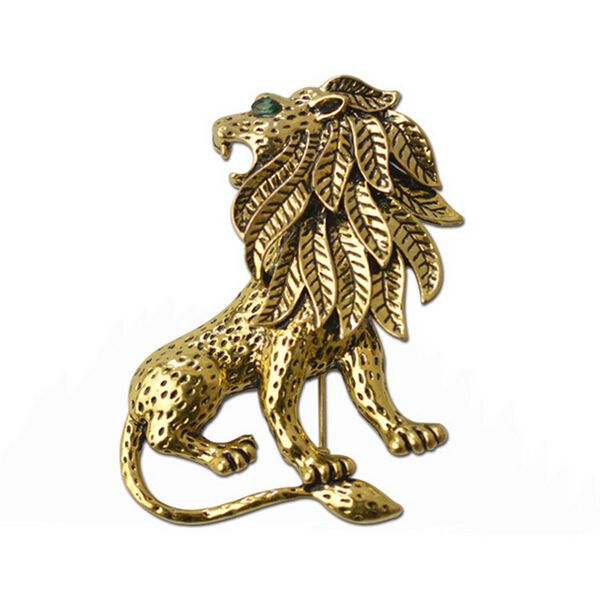 1pc antique alloy lion brooch pin gold, Gray 
1pc antique alloy lion brooch pin gold, Gray