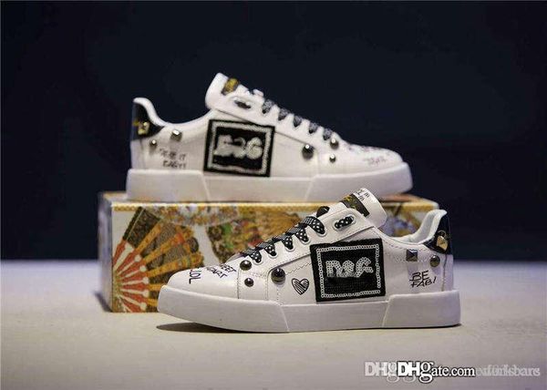 2018 New Arrive DOLCE & GABBANA D.G D & G portofino Damen - Leder Sneakers With Box
