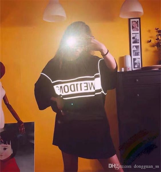2020ss t shirts tees men women 3m reflective streetwear t-shirts, White;black