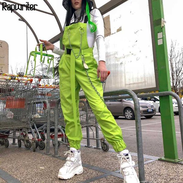 rapwriter streetwear harajuku korean women overalls women 2020 summer neon green cotton capri high waist with chain pocket, Black;white
rapwriter streetwear harajuku korean women overalls women 2020 summer neon green cotton capri high waist with chain pocket, Black;white