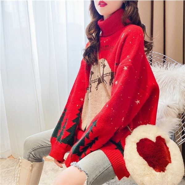 turtleneck sweater women's pullover autumn and winter korean red christmas fawn long-sleeved wild sweater, White;black
turtleneck sweater women's pullover autumn and winter korean red christmas fawn long-sleeved wild sweater, White;black