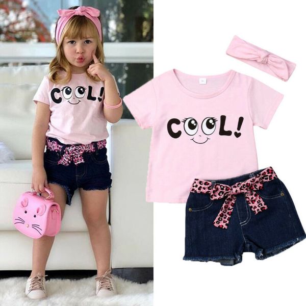 toddler kid baby girl short sleeve t-shirt sashes denim short pants jeans outfit set clothes 1-5t, White
toddler kid baby girl short sleeve t-shirt sashes denim short pants jeans outfit set clothes 1-5t, White