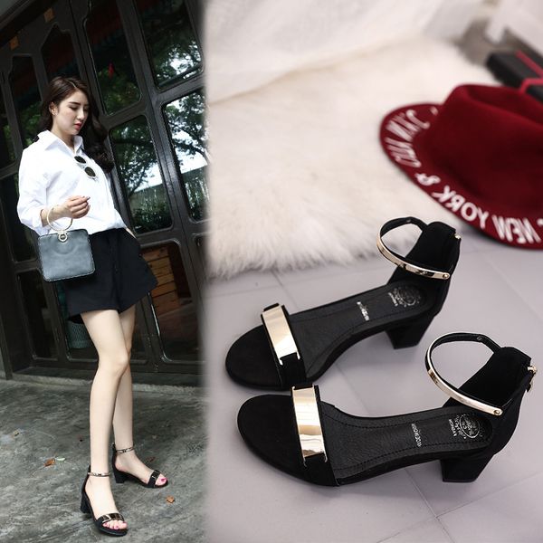 womens fashion sandals in 2019 with a wide range of thick heels high heels suede straps and womens shoes manufacturer in europe and america, Black
womens fashion sandals in 2019 with a wide range of thick heels high heels suede straps and womens shoes manufacturer in europe and america, Black