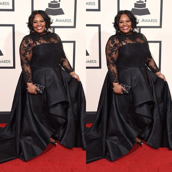 2020 vintage new plus size evening dresses long sleeves lace applique formal prom gowns jewel neck sweep train black party gowns, Black;red
2020 vintage new plus size evening dresses long sleeves lace applique formal prom gowns jewel neck sweep train black party gowns, Black;red
