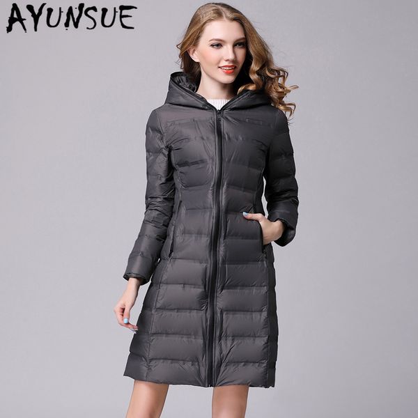 ayunsue winter female jacket fashion women's down jacket hooded 2019 korean warm duck down long coat women clothing hiver lw740, Black
ayunsue winter female jacket fashion women's down jacket hooded 2019 korean warm duck down long coat women clothing hiver lw740, Black