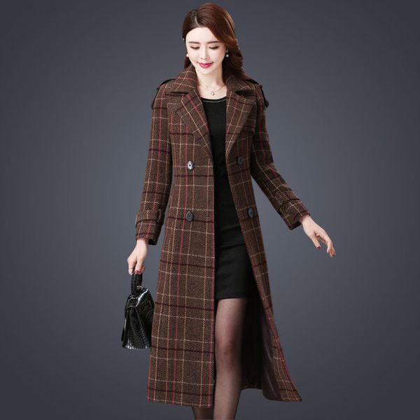 autumn winter female woolen coat plus size plaid warm female woolen coat women jacket, Black
autumn winter female woolen coat plus size plaid warm female woolen coat women jacket, Black