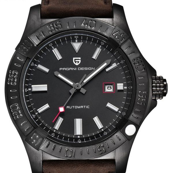 pagani design black dial stainless steel case leather men's watch fashion casual automatic men's mechanical watch, Slivery;brown
pagani design black dial stainless steel case leather men's watch fashion casual automatic men's mechanical watch, Slivery;brown