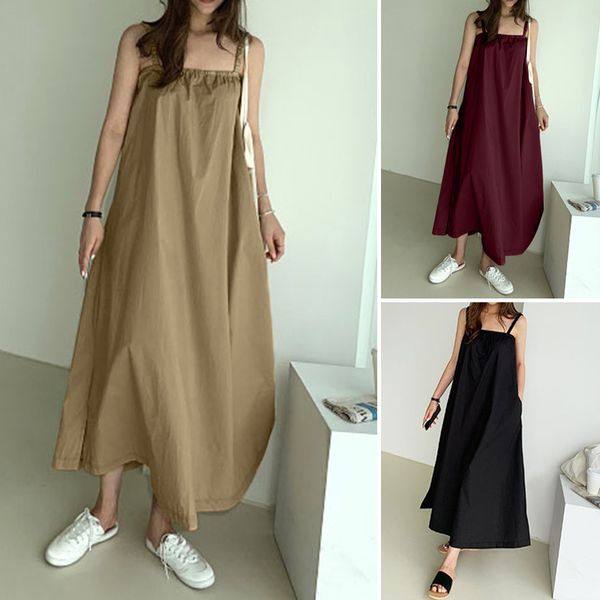 zanzea 2020 summer dress women sleeveless casual tanks vestidos cotton solid pockets midi vestidos female beach party sundress, Black;gray
zanzea 2020 summer dress women sleeveless casual tanks vestidos cotton solid pockets midi vestidos female beach party sundress, Black;gray