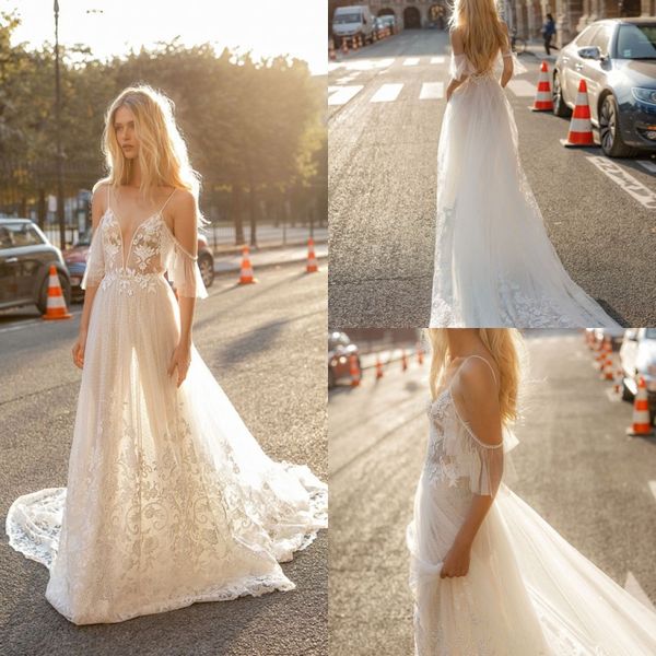 гали karten 2019 пляж свадебные платья спагетти v шеи кружева аппликация boho свадебные платья развертки поезд чешские индивидуальные a-line, White
гали karten 2019 пляж свадебные платья спагетти v шеи кружева аппликация boho свадебные платья развертки поезд чешские индивидуальные a-line, White