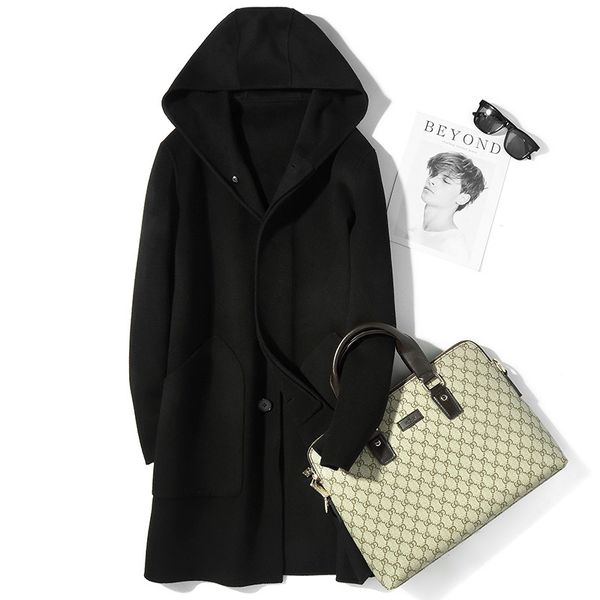 real wool coat autumn winter jacket men hooded double-side woolen coat streetwear trench t-24-069 my2046, Black
real wool coat autumn winter jacket men hooded double-side woolen coat streetwear trench t-24-069 my2046, Black