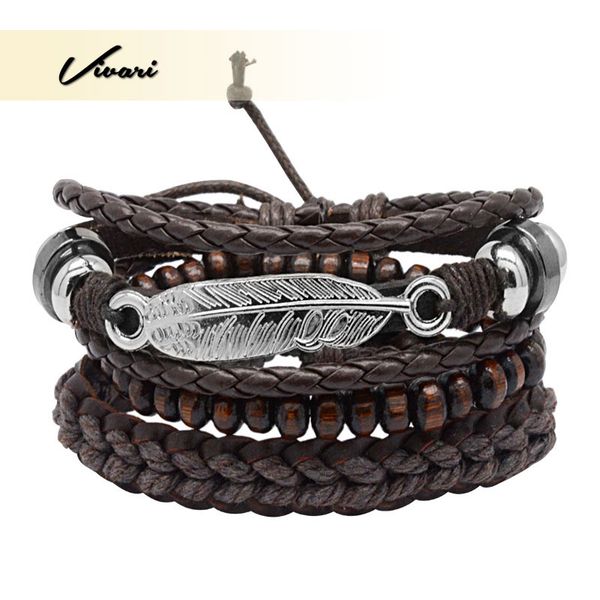 vivari adjustable men's vintage multilayer feather leather feathers beaded bracelet wrist strap black rope fashion accessories
vivari adjustable men's vintage multilayer feather leather feathers beaded bracelet wrist strap black rope fashion accessories