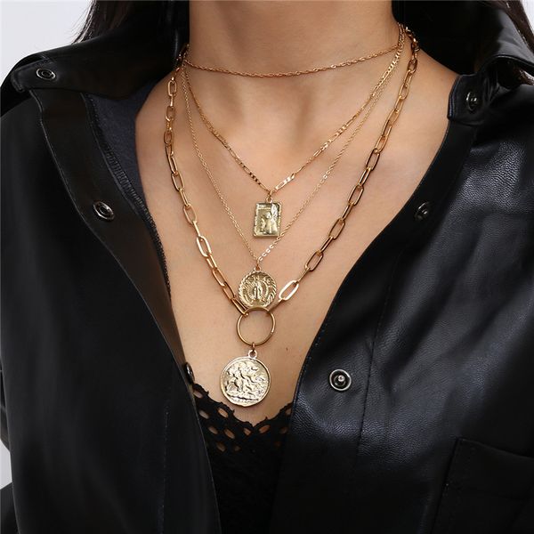 ae-canfly fashionable multi layered pendant necklaces stacking women retro creative wild portrait necklaces chain, Silver
ae-canfly fashionable multi layered pendant necklaces stacking women retro creative wild portrait necklaces chain, Silver
