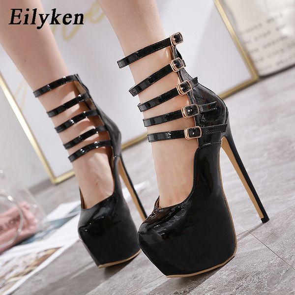 eilyken 2020 fashion runway metal buckle strap fetish heels patent leather round toe zip female nightclub pumps, Black
eilyken 2020 fashion runway metal buckle strap fetish heels patent leather round toe zip female nightclub pumps, Black