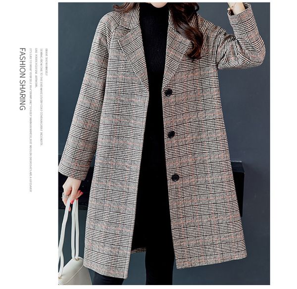 autumn winter women woolen coat long loose plus size wide waisted plaid turn down collar outwear coats clearance price sale, Black
autumn winter women woolen coat long loose plus size wide waisted plaid turn down collar outwear coats clearance price sale, Black