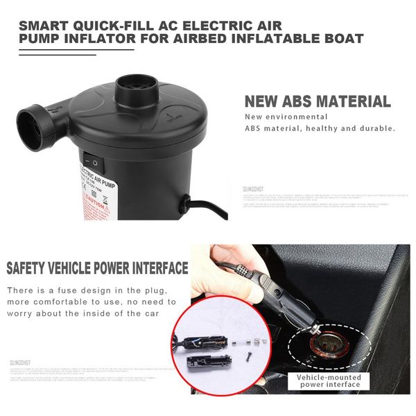 smart quick-fill ac electric air pump for airbed inflatable boat kids paddling pool & toys inflator and deflator
smart quick-fill ac electric air pump for airbed inflatable boat kids paddling pool & toys inflator and deflator