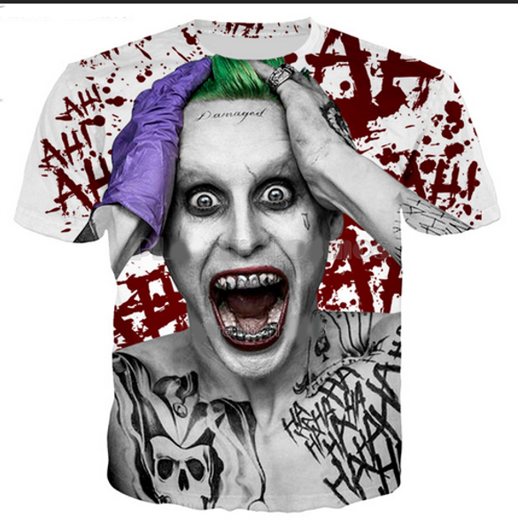 new fashion women men clown funny 3d printing t-shirts casual t shirt hip hop summer rw0216, White;black
new fashion women men clown funny 3d printing t-shirts casual t shirt hip hop summer rw0216, White;black