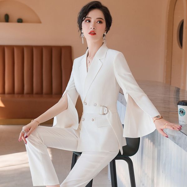 women's suits & blazers blazer set long sleeve pantsuit women clothing 2021 spring fashion office lady pant for business black white, White;black
women's suits & blazers blazer set long sleeve pantsuit women clothing 2021 spring fashion office lady pant for business black white, White;black