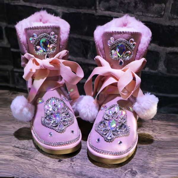 cute furry ball snow boots women gem rhinestones mid-calf winter boots warm plush shoes ladies winter shoes female botas mujer, Black
cute furry ball snow boots women gem rhinestones mid-calf winter boots warm plush shoes ladies winter shoes female botas mujer, Black