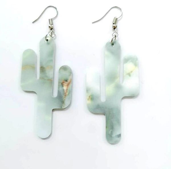 fashionable and simple leather earrings new personalized pop cactus double faced composite pu earrings ing, Silver 
fashionable and simple leather earrings new personalized pop cactus double faced composite pu earrings ing, Silver