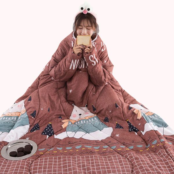 lazy quilt with sleeves blanket cape cloak nap blanket dormitory mantle 150x200cm fping
lazy quilt with sleeves blanket cape cloak nap blanket dormitory mantle 150x200cm fping