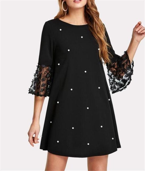 womens a line dresses loose panelled above knee female casual dresses summer ladies plus size dresses beads lace flare sleeve, Black;gray
womens a line dresses loose panelled above knee female casual dresses summer ladies plus size dresses beads lace flare sleeve, Black;gray