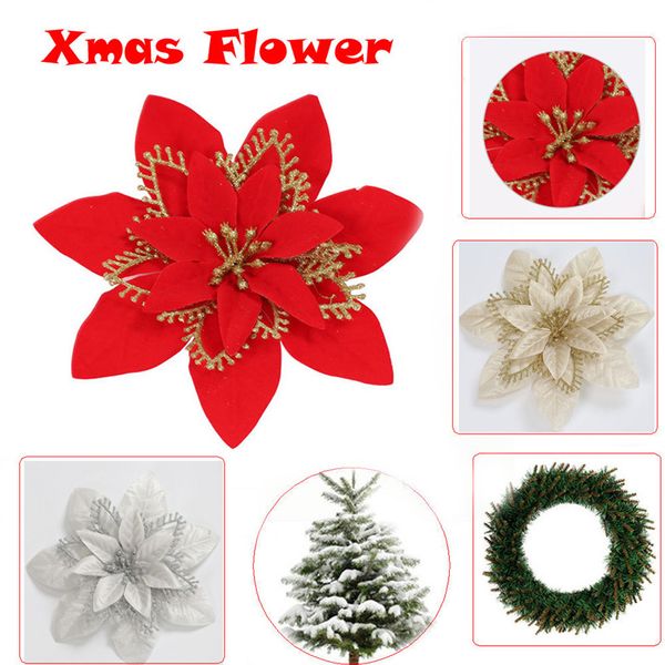 

christmas tree ornament flower romantic rosette hanging party decoration new year xmas ornament for home home decor #25o26