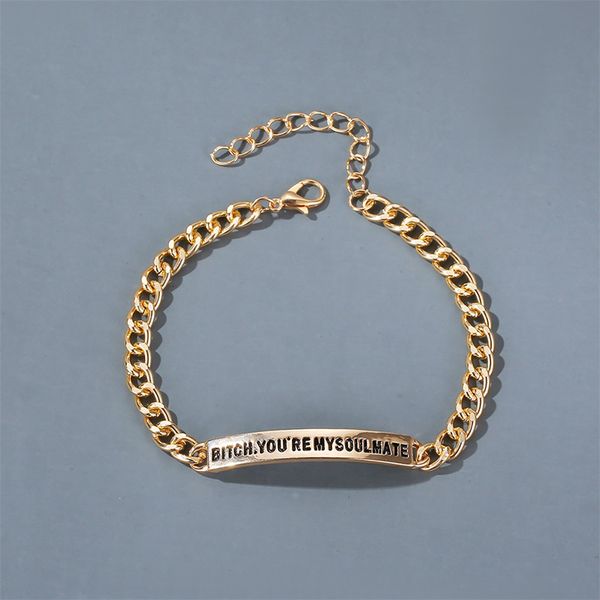 you're my soulmate charm letter bracelet handstamped his and her chain bracelet men women diy couple jewelry gifts pulseras, Black
you're my soulmate charm letter bracelet handstamped his and her chain bracelet men women diy couple jewelry gifts pulseras, Black