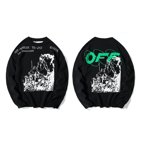 correct version off green camouflage knitted white sweater, Black
correct version off green camouflage knitted white sweater, Black