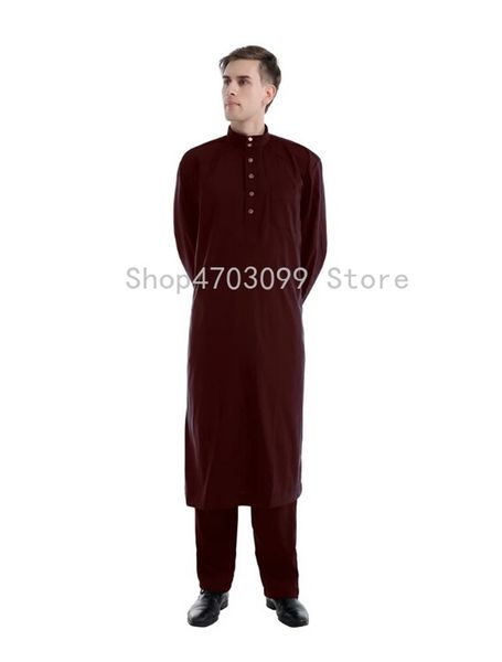 2019 new style men muslim long sleeve with pants saudi arab islamic kaftan plus size middle east abaya arabia robe, Red
2019 new style men muslim long sleeve with pants saudi arab islamic kaftan plus size middle east abaya arabia robe, Red