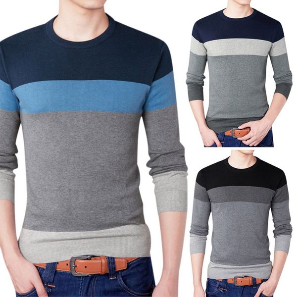 2019 autumn winter men casual sweater striped slim fit men knittwear o-neck long-sleeve pullovers, White;black
2019 autumn winter men casual sweater striped slim fit men knittwear o-neck long-sleeve pullovers, White;black