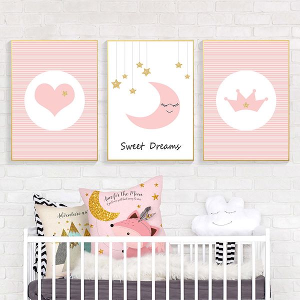 love moon crown posters and prints cartoon pink print painting quotes canvas painting wall pictures for baby girl room decor
love moon crown posters and prints cartoon pink print painting quotes canvas painting wall pictures for baby girl room decor