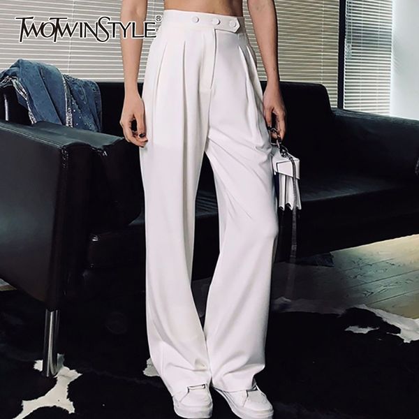 twotwinstyle casual solid women trousers high waist big size white wide leg pants female spring 2020 fashion clothing new, Black;white
twotwinstyle casual solid women trousers high waist big size white wide leg pants female spring 2020 fashion clothing new, Black;white