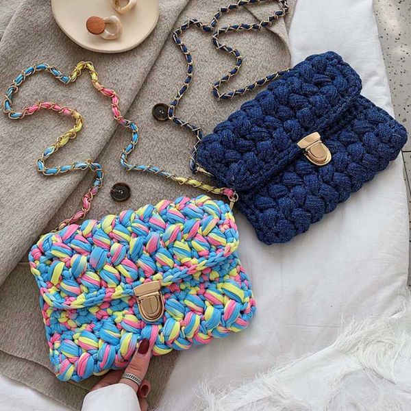 fashion cotton woven women's shoulder bag crochet hand-woven chain women messenger bag designer women bags female clutch flap
fashion cotton woven women's shoulder bag crochet hand-woven chain women messenger bag designer women bags female clutch flap