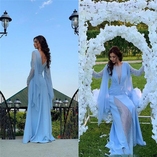 chiffon jewel with long sleeves custom made backless evening dresses prom dress pageant gownse, Black
chiffon jewel with long sleeves custom made backless evening dresses prom dress pageant gownse, Black