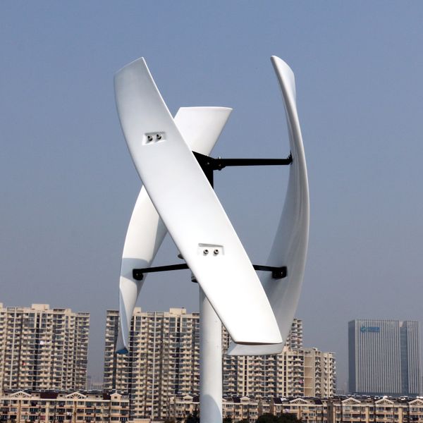 

600w 12v spiral wind turbine generator red/white vawt vertical axis residential energy with pwm charger controller