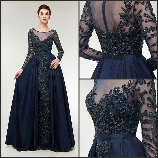 vintage navy blue beadings evening dresses long sleeve mermaid women formal gown with detachable train prom party dresses bc2525, Black;red
vintage navy blue beadings evening dresses long sleeve mermaid women formal gown with detachable train prom party dresses bc2525, Black;red