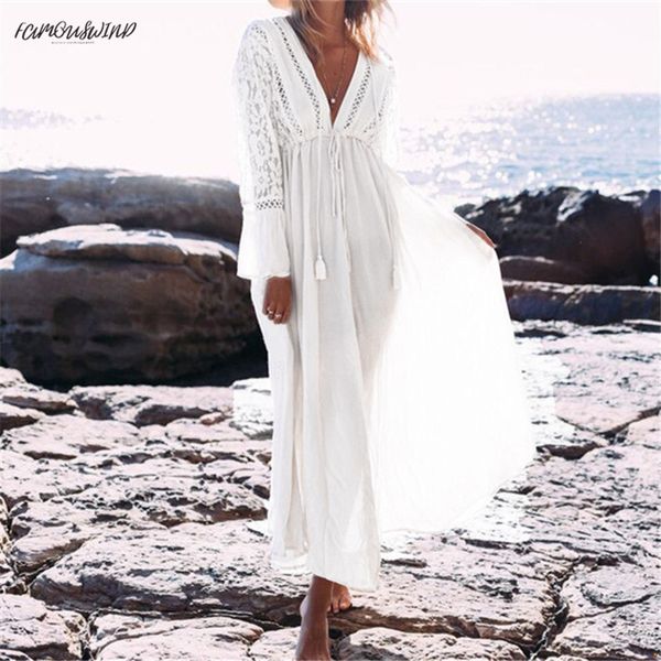 v deep neck hollow long dress women plus size summer white tunic beach cotton a line long dress vestidos designer clothes, Black;gray
v deep neck hollow long dress women plus size summer white tunic beach cotton a line long dress vestidos designer clothes, Black;gray