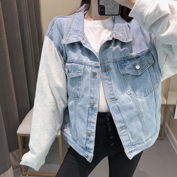 women short denim jacket coat patchwork plus size pockets casual jeans jackets 2019 autumn loose fake 2 piece outwear female, Black;brown
women short denim jacket coat patchwork plus size pockets casual jeans jackets 2019 autumn loose fake 2 piece outwear female, Black;brown