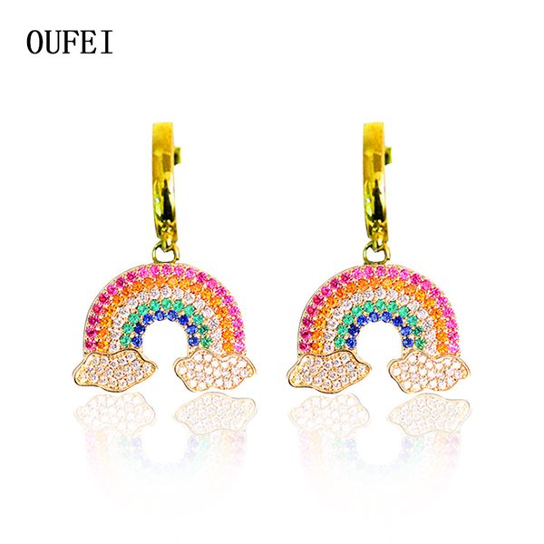 oufei crystal drop earring rainbow earrings stainless steel inlaid zircon earrings rose gold fashion trendy women jewelry gift, Silver
oufei crystal drop earring rainbow earrings stainless steel inlaid zircon earrings rose gold fashion trendy women jewelry gift, Silver