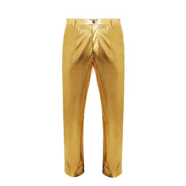 men metallic gold pants/straight leg trousers casual slim fit motorcycle shiny pants nightclub stage costumes male fashion pants, Black
men metallic gold pants/straight leg trousers casual slim fit motorcycle shiny pants nightclub stage costumes male fashion pants, Black