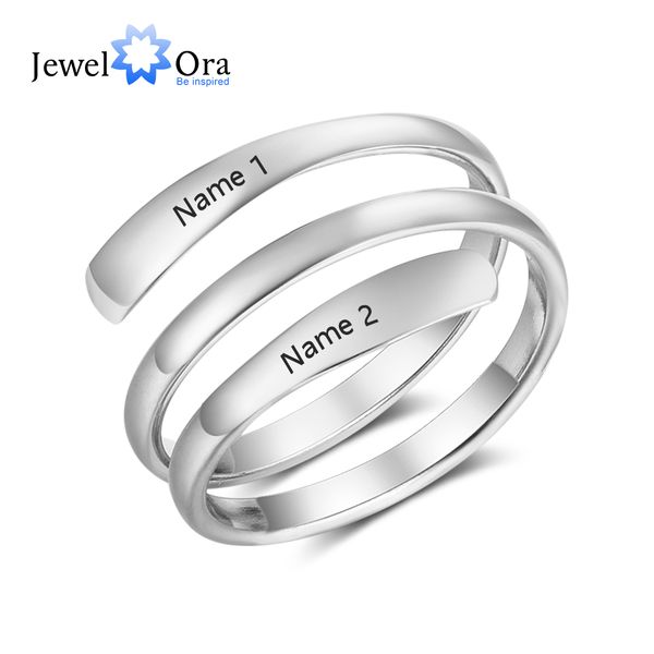 2 color personalized gift engraved 2 name stainless steel adjustable rings for lovers' anniversary jewelry (jewelora ri103747, Silver
2 color personalized gift engraved 2 name stainless steel adjustable rings for lovers' anniversary jewelry (jewelora ri103747, Silver