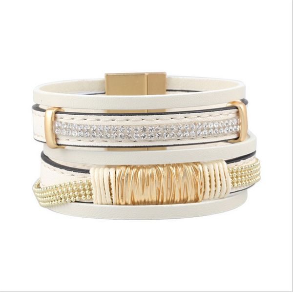 crystal wrap браслеты женский горный хрусталь многослойная цепочка искусственная кожа женщины браслет boho магнитная пряжка браслет, Black
crystal wrap браслеты женский горный хрусталь многослойная цепочка искусственная кожа женщины браслет boho магнитная пряжка браслет, Black