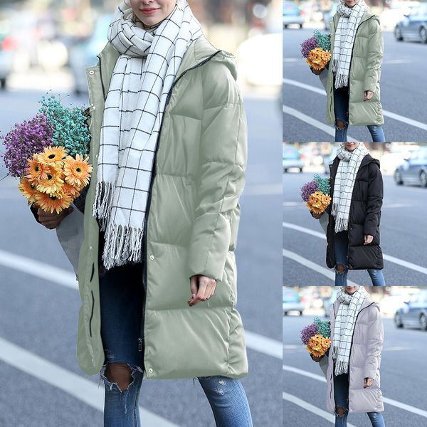 long hooded parka women jacket thick zipper solid female coat outerwear fashion winter coat women oversize padded warm, Black
long hooded parka women jacket thick zipper solid female coat outerwear fashion winter coat women oversize padded warm, Black