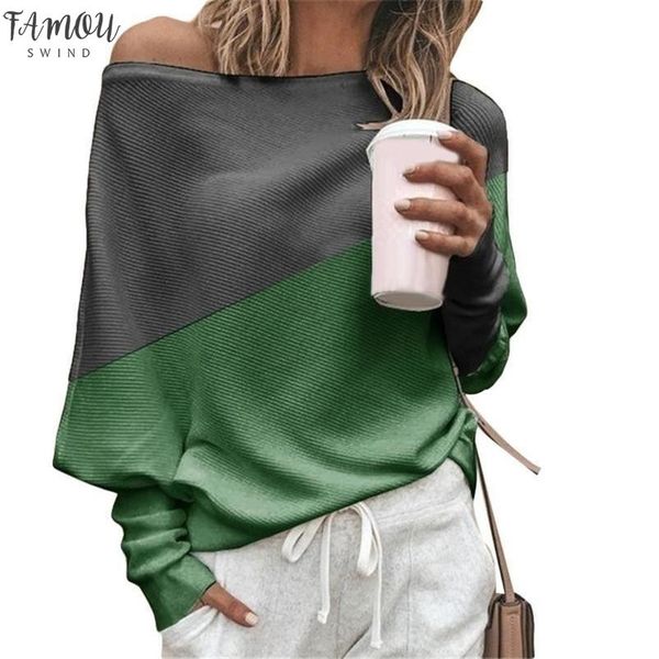 fashion spring autumn women polyester t shirt color block off shoulder loose batwing long sleeve tee t shirt women female, White
fashion spring autumn women polyester t shirt color block off shoulder loose batwing long sleeve tee t shirt women female, White