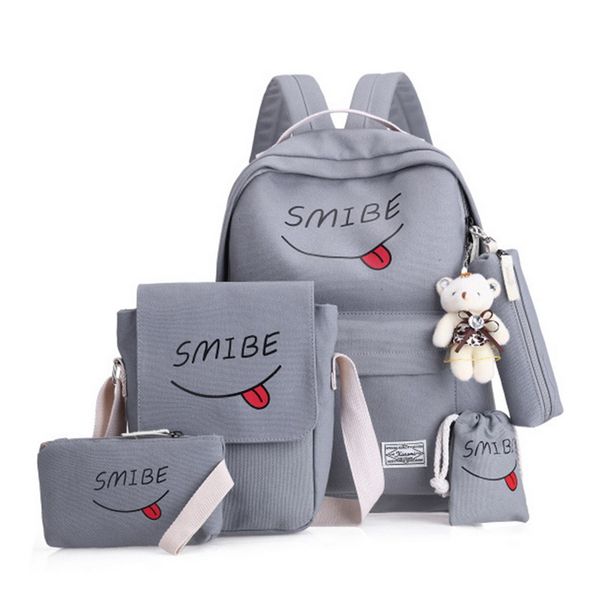 heflashor 5cs/set women backpack canvas printing smile school bags for teenage girls backpacks mochila mujer solid women bags
heflashor 5cs/set women backpack canvas printing smile school bags for teenage girls backpacks mochila mujer solid women bags