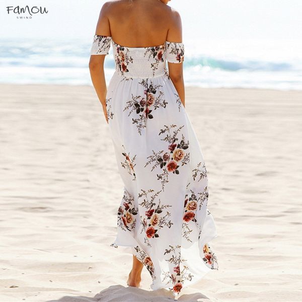 

Print Party Dress Women Sexy Off Shoulder Long Beach Maxi Dress Summer Strapless Split Sundress Plus Size Vestidos