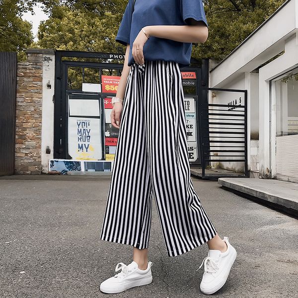 ladies loose casual dot printed straight trousers harajuku striped wide leg pants chiffon pants plus size high waist trouser, Black;white
ladies loose casual dot printed straight trousers harajuku striped wide leg pants chiffon pants plus size high waist trouser, Black;white