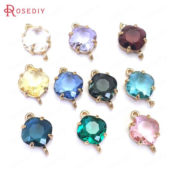 10pcs 17x11mm 24k champagne gold color brass and glass 2 holes square connect charms pendants diy jewelry findings accessories, Silver
10pcs 17x11mm 24k champagne gold color brass and glass 2 holes square connect charms pendants diy jewelry findings accessories, Silver