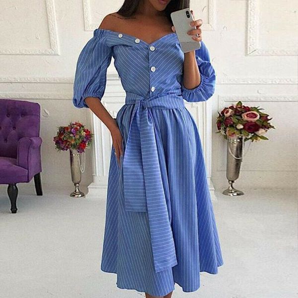 women lantern sleeve bodycon midi dress summer ladies casual off shoulder striped long dress summer holiday clothing, Black;red
women lantern sleeve bodycon midi dress summer ladies casual off shoulder striped long dress summer holiday clothing, Black;red
