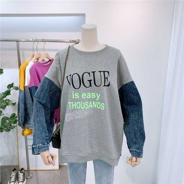 streetwear demin sweatshirt women 2020 spring stylish letter cotton pullover shirt long sleeve oversized loose cool hoodie coat, Black
streetwear demin sweatshirt women 2020 spring stylish letter cotton pullover shirt long sleeve oversized loose cool hoodie coat, Black